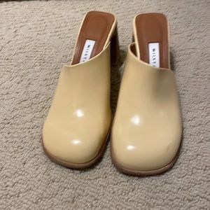 Never worn MIISTA Banana Yellow Clogs